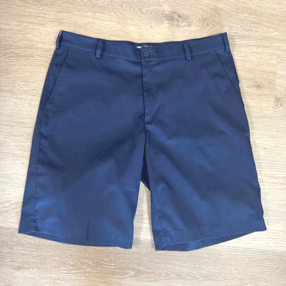 Nike Golf Shorts Mens 36 Blue Dri-Fit Tour Performance Flat Front 509179-419